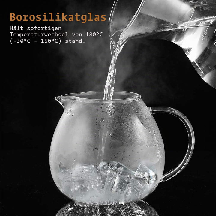 Teekanne Glas mit Stövchen 1500 ml Borosilikat und Edelstahl - Bild 4