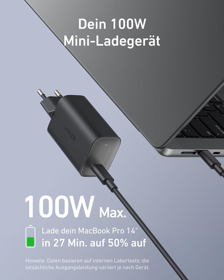 USB-C Ladegerät 100W Kompakt für Laptop und Smartphone - Bild 2