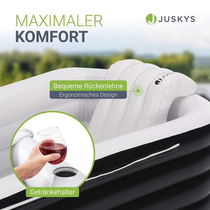 Aufblasbare Badewanne L mit Rückenlehne, Abdeckung &amp; Pumpe - Bild 5