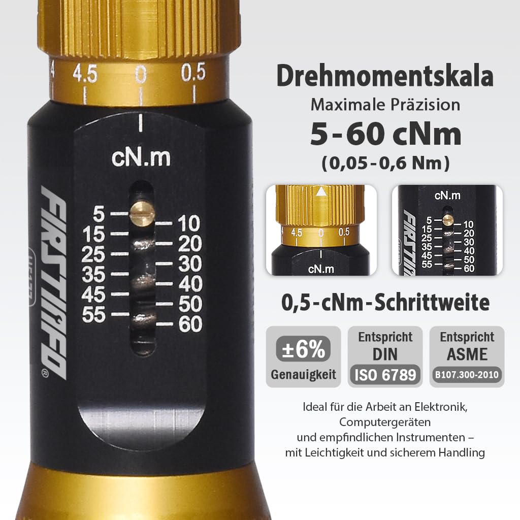 Drehmomentschraubendreher 5-60 cNm 1/4" Zertifiziert Präzision - Bild 4