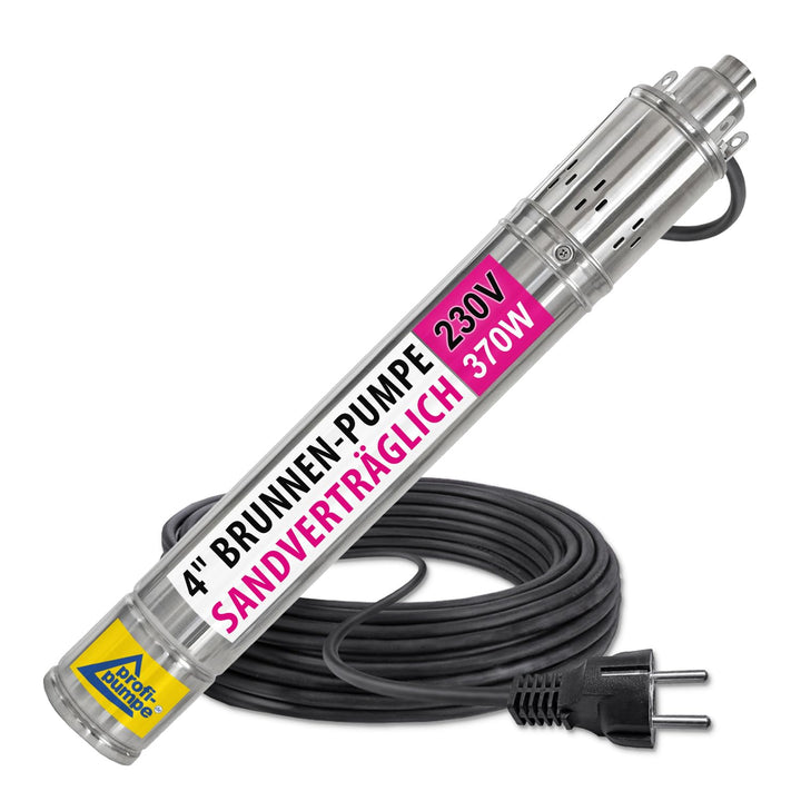 Tiefbrunnenpumpe 4 Zoll Edelstahl 750W 100m Förderhöhe 10 bar
