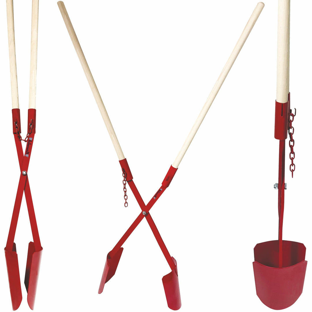 Erdlochschaufel Stahl 15-32 cm Gr.2 für Pfostenlöcher mit 2 Hartholzstielen - Bild 5