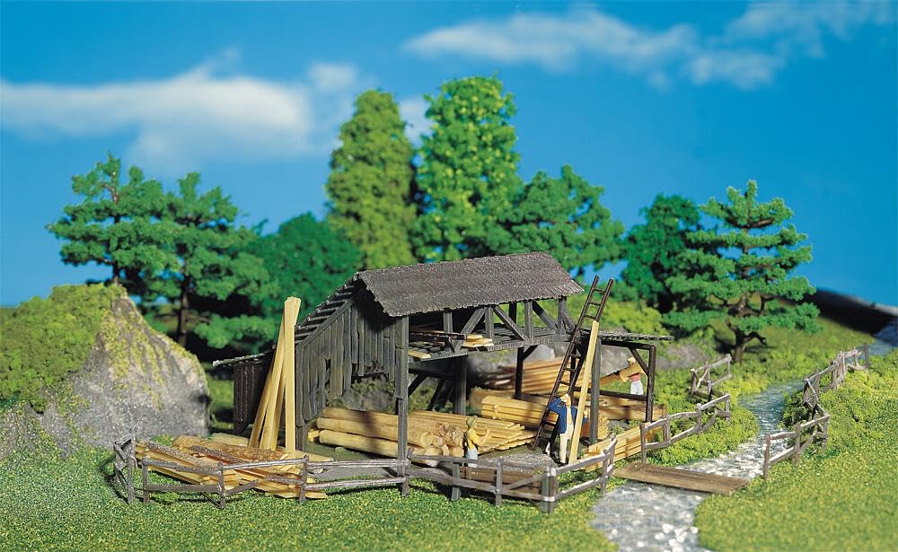 Holzlager Modellbau Spur N mit Stämmen und Balken Epoche II - Bild 2