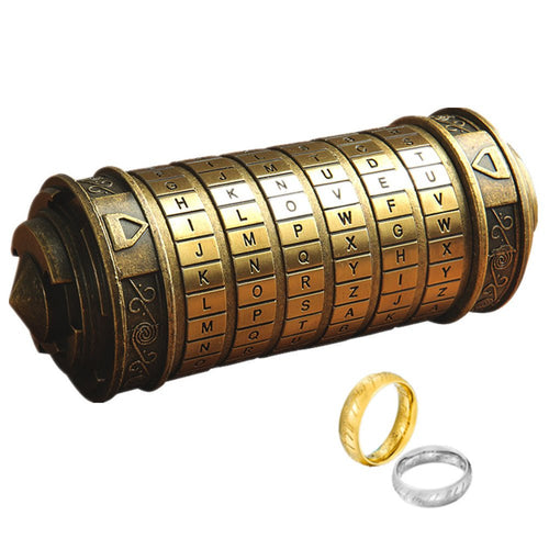 Cryptex Mini Da-Vinci-Code Gold 14 cm mit 6-stelligem Passwort