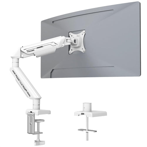Monitorarm Gasfeder 17-35 Zoll bis 11 kg mit Kabelmanagement, Weiss