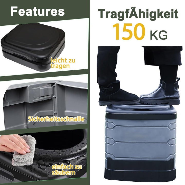 Faltbare Campingtoilette XXL 40cm Höhe mit 20 Müllbeuteln - Bild 7