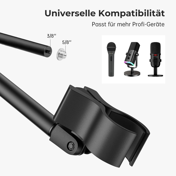 Mikrofonstativ Boden höhenverstellbar 55–170 cm mit Rundstandfuss - Bild 5