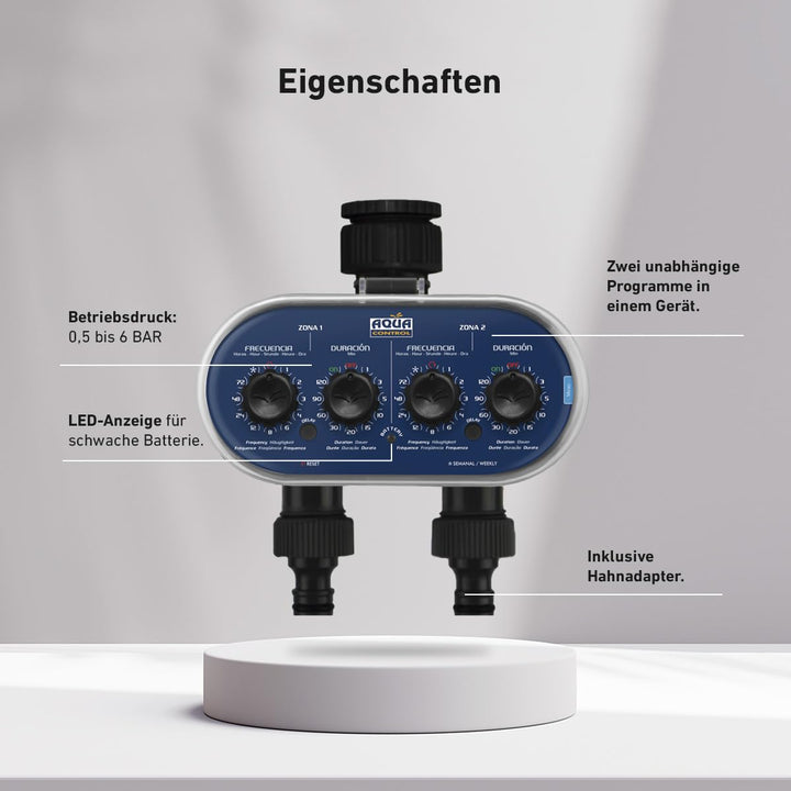 Bewässerungscomputer 2-Zonen mit Delay-Funktion für Garten - Bild 3