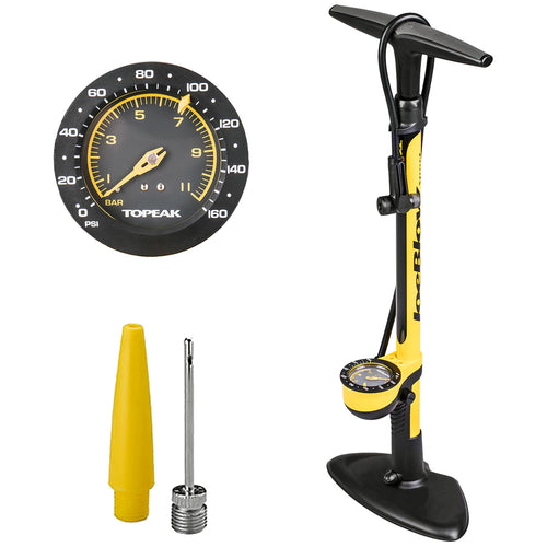 Fahrrad-Standpumpe Stahl 160 psi TwinHead für alle Ventile