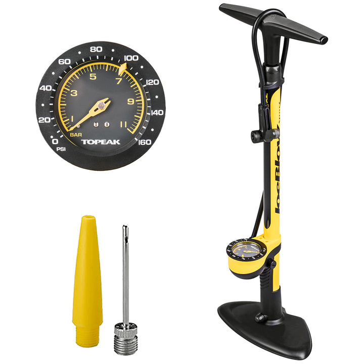 Fahrrad-Standpumpe Stahl 160 psi TwinHead für alle Ventile