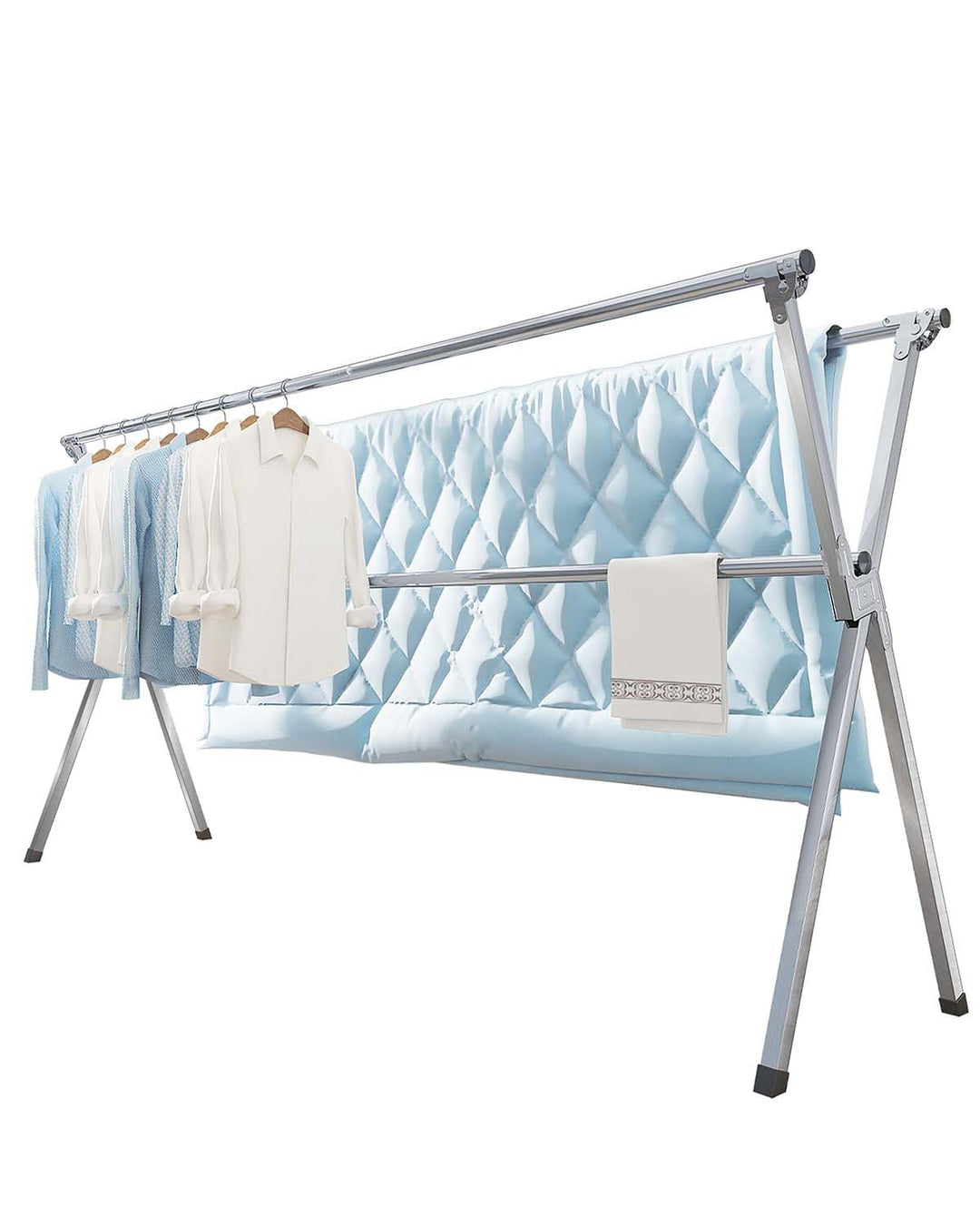 Wäscheständer Edelstahl 200 cm klappbar Indoor Outdoor 20 Haken