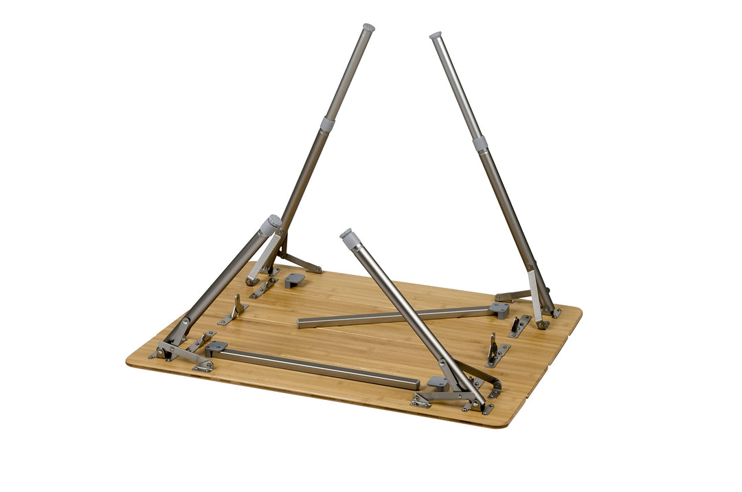 Campingtisch Bambus höhenverstellbar 43–65 cm Aluminium klappbar - Bild 11