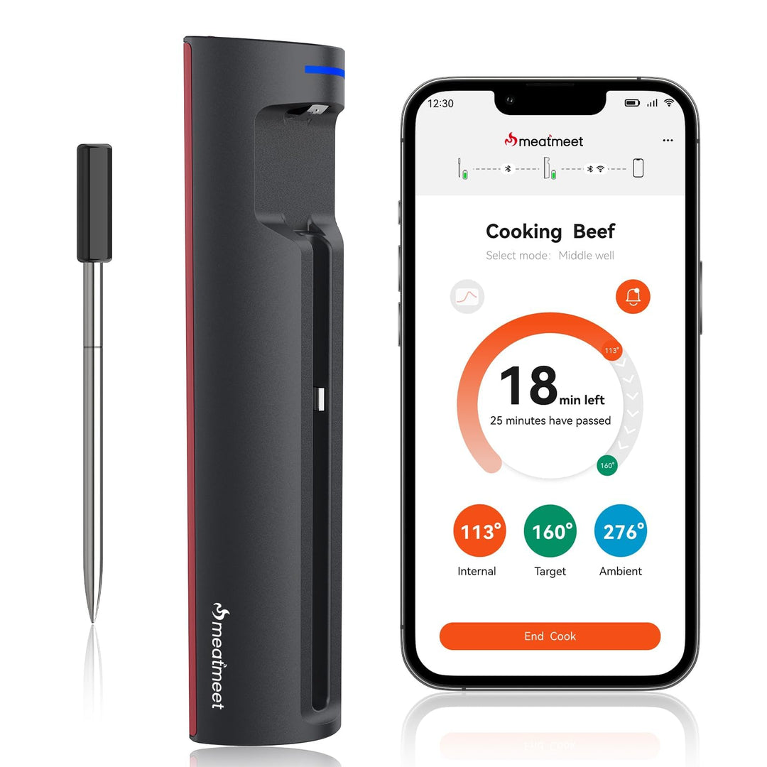 Fleischthermometer kabellos WLAN Bluetooth App-Steuerung Grill