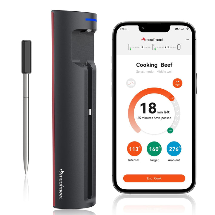 Fleischthermometer kabellos WLAN Bluetooth App-Steuerung Grill
