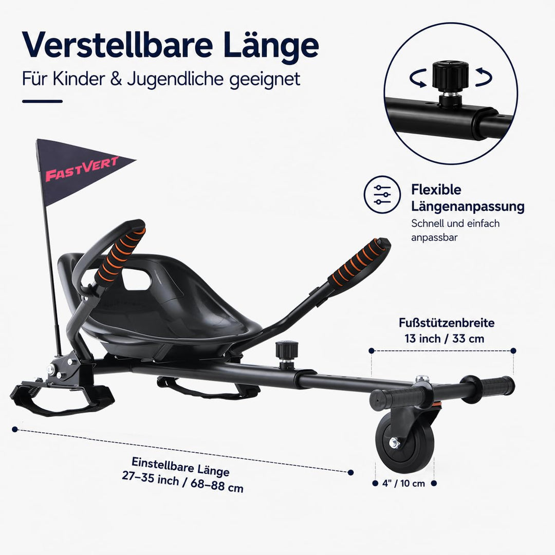 Hoverkart Sitz für Hoverboard verstellbar 68-88 cm bis 100 kg - Bild 7