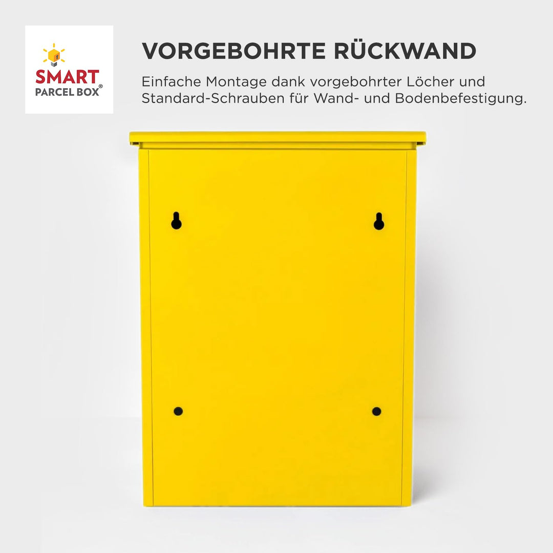 Paketbriefkasten Stahl wetterfest Grösse M mit Rückholsperre, Gelb - Bild 8
