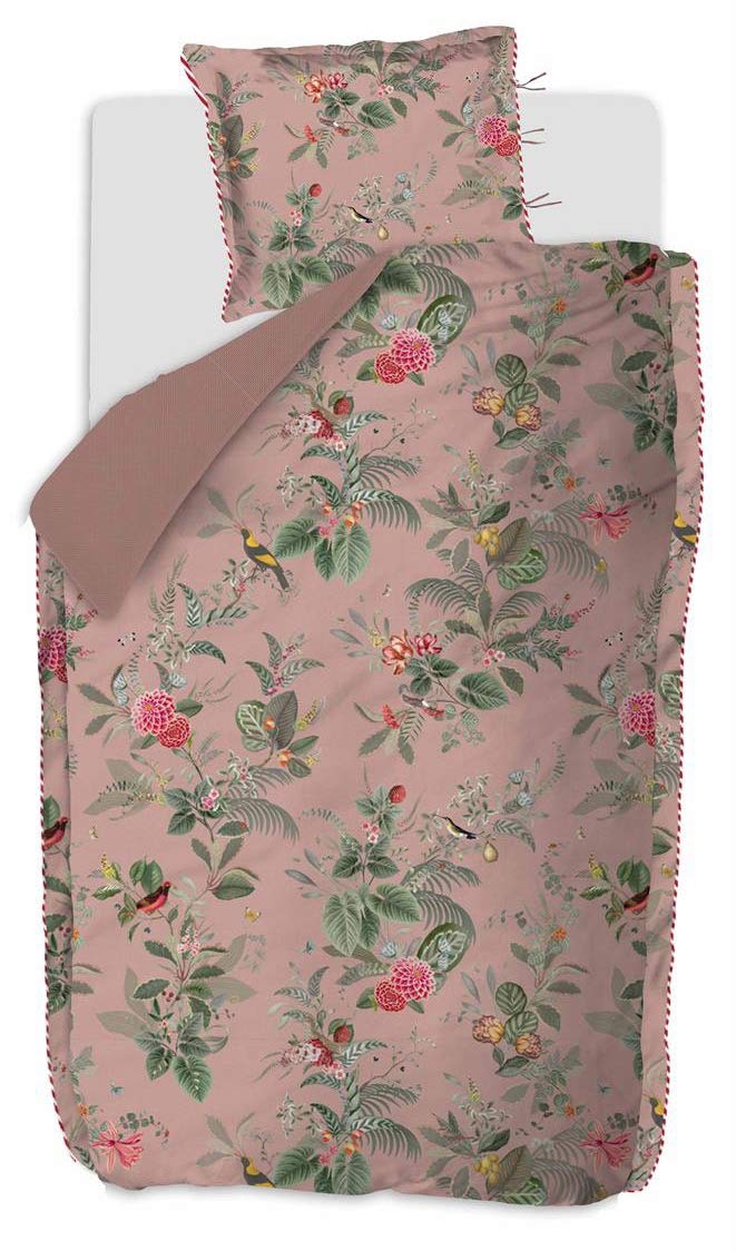 Dekokissen Baumwolle Floris 45x45 cm mit Blumenmuster pink