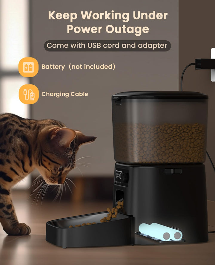Futterautomat Katze 3.5L Trockenfutter, LCD, 1-6 Mahlzeiten täglich - Bild 8