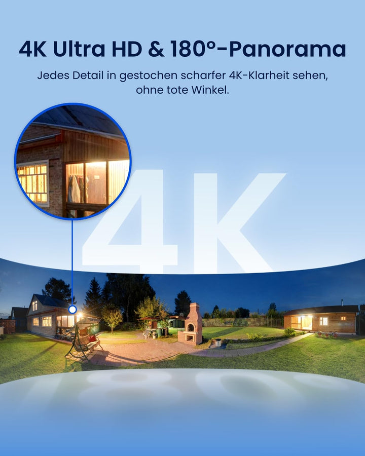 Überwachungskamera Aussen 4K 8MP Flutlicht 3000 Lumen Wi-Fi 6 - Bild 2