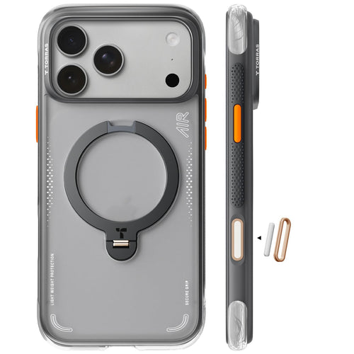 Handyhülle iPhone 17 Pro Airbag MagSafe 360°-Ring Schwarz