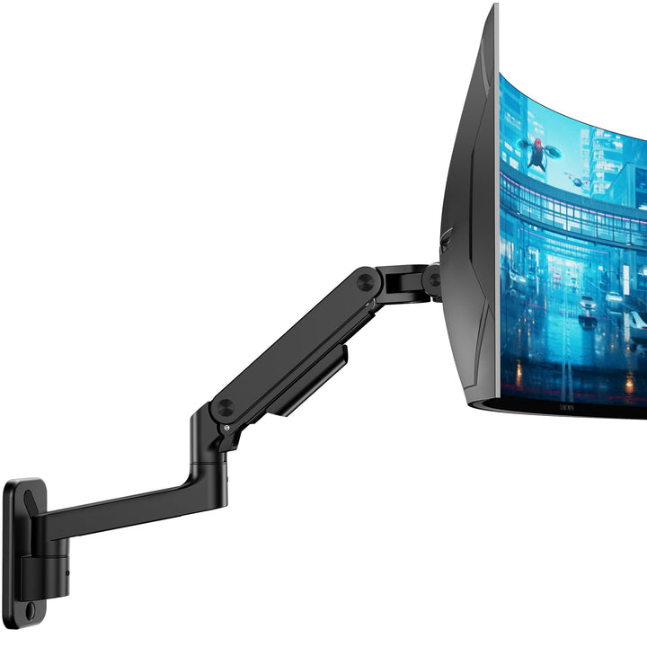 Monitor Wandhalterung bis 49 Zoll Stahl/Alu schwarz mit Gasdruckfeder