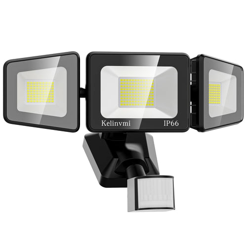 LED Flutlicht 3-Kopf mit Bewegungsmelder 120W 12000lm IP66 Aussen