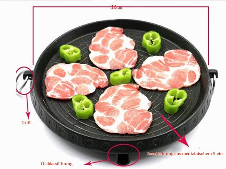 Grillpfanne koreanisch Maifan-Antihaft 32x32 cm für Innen und Aussen - Bild 4