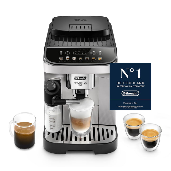 Kaffeevollautomat 7 Getränke mit LatteCrema Milchsystem Silber-Schwarz