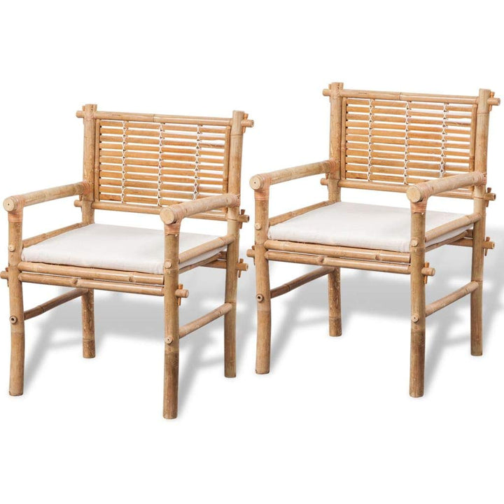 Bistro-Set Bambus 3-teilig mit Sitzkissen für Balkon &amp; Terrasse - Bild 9