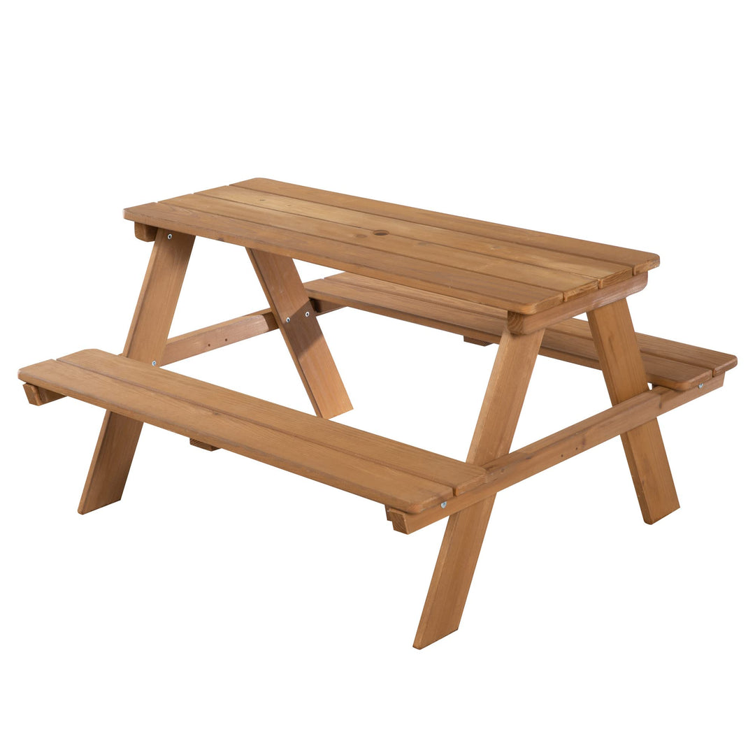 Kinder-Sitzgruppe Massivholz Teak-Optik 4 Plätze für Garten &amp; Terrasse