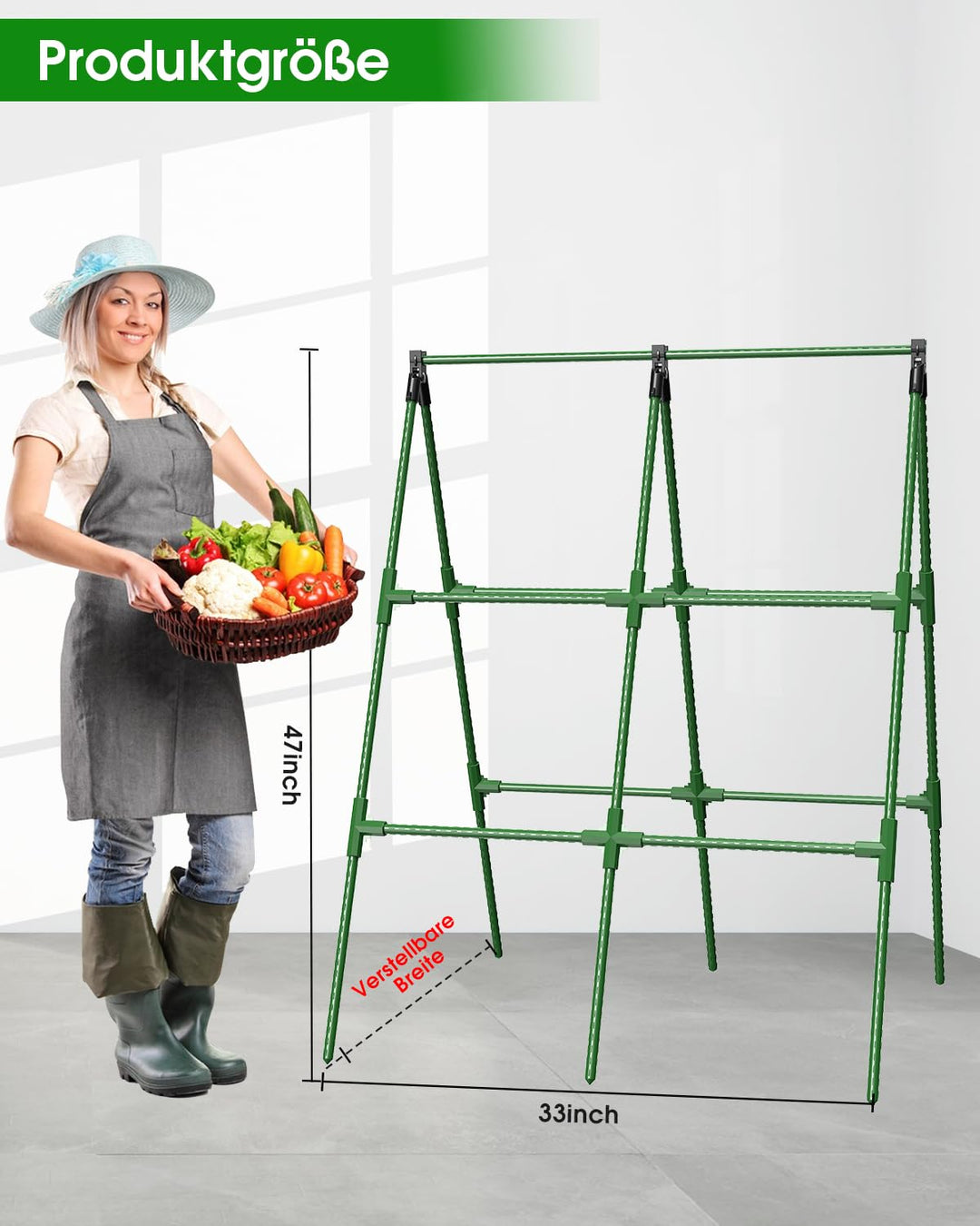 Rankgitter A-Rahmen Kunststoff 168x120cm 2er-Set für Hochbeet Kletterpflanzen - Bild 6