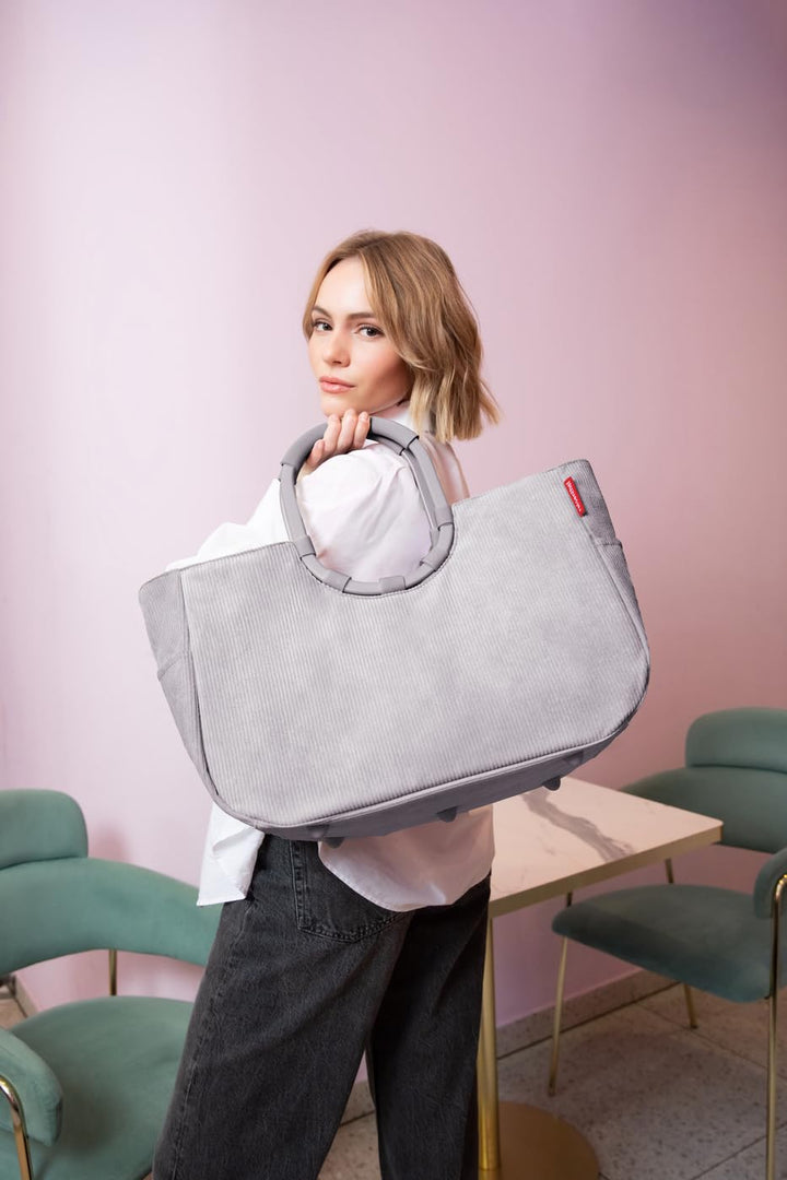 Einkaufstasche 25 L Recycling-Polyester mit Aluminiumgriff Cord Grey - Bild 2