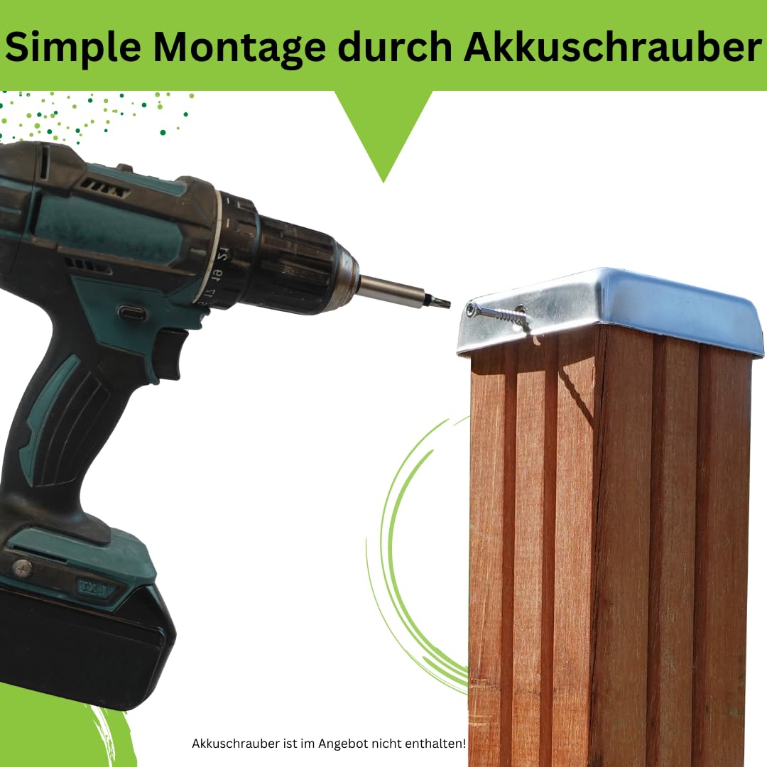 Pfostenkappe Edelstahl Pyramidenform 201x201 mm für Holzpfosten - Bild 7