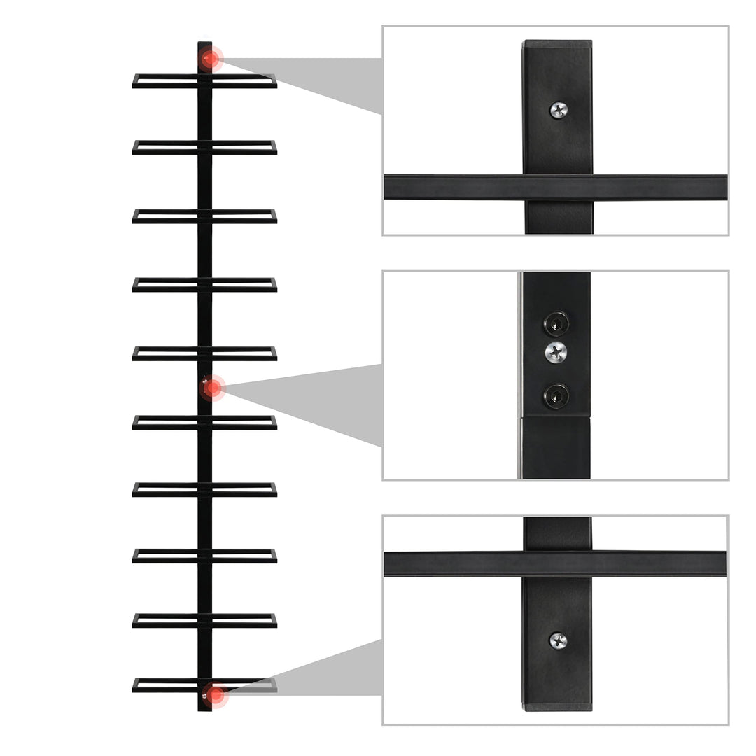 Weinregal Wand Metall schwarz für 10 Flaschen vertikal - Bild 4