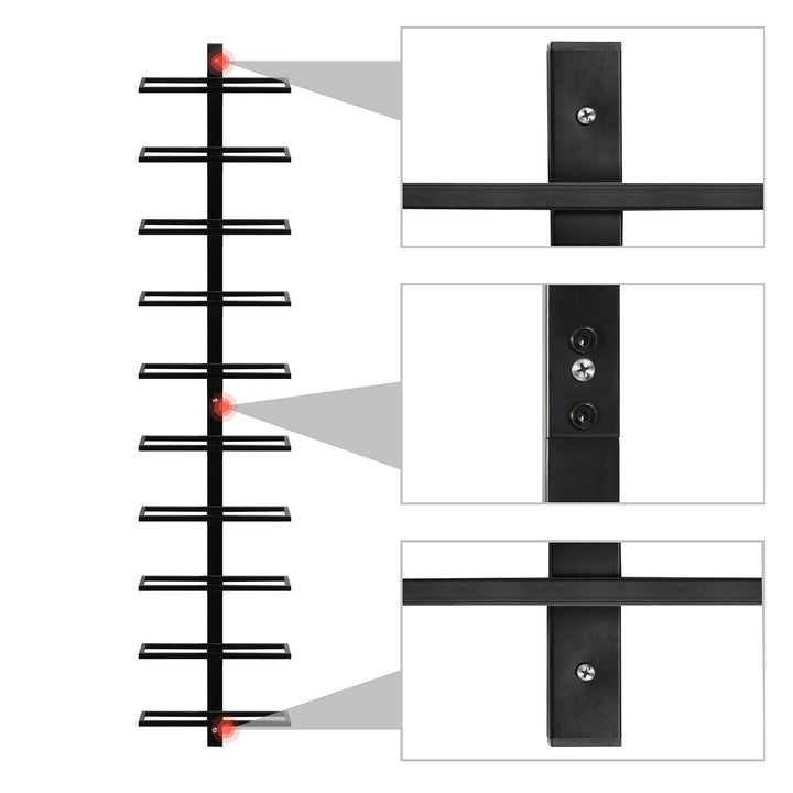 Weinregal Wand Metall schwarz für 10 Flaschen vertikal - Bild 4