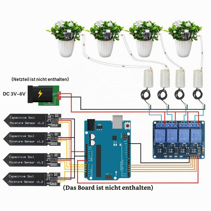 Automatisches Bewässerungsset DIY 4-Kanal mit Sensoren und Pumpen - Bild 2