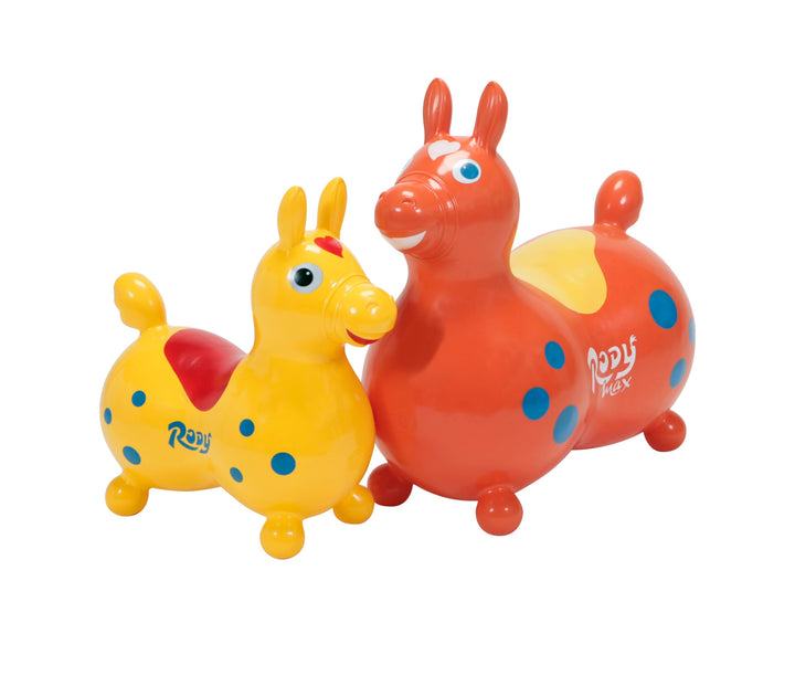 Hüpftier Pferd gross aufblasbar orange Zickzackmuster Kinder - Bild 3