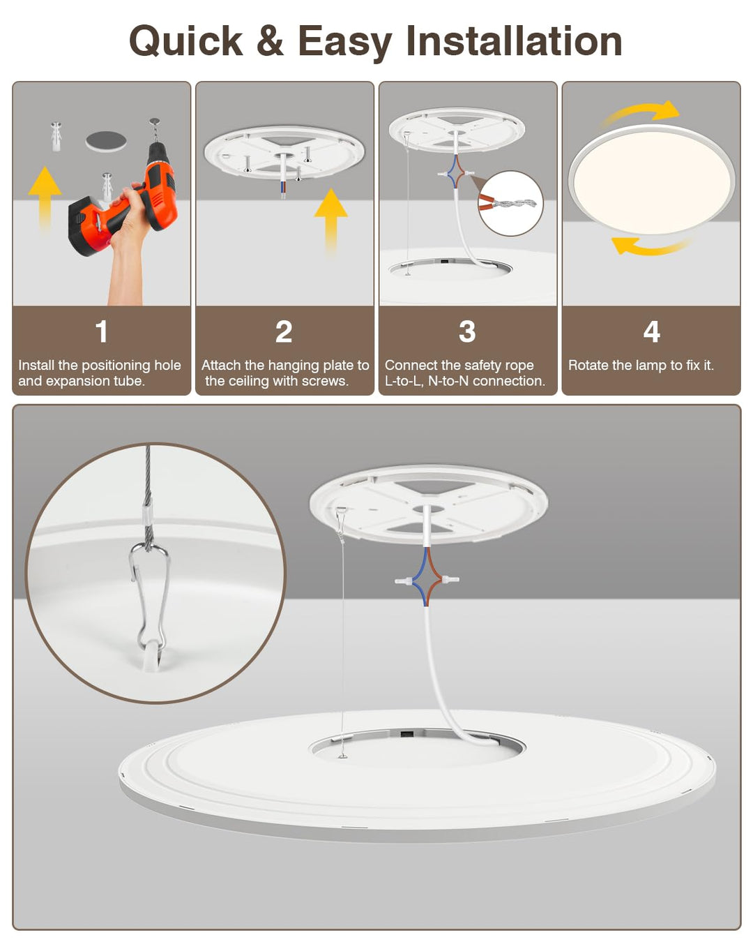 LED Deckenleuchte 56W dimmbar 59cm mit Fernbedienung 3000-6500K - Bild 9