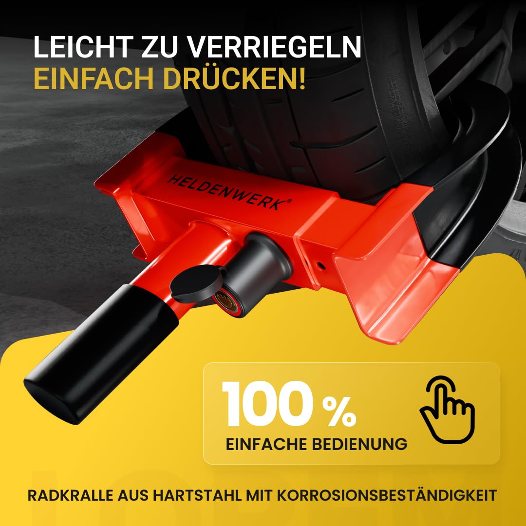 Parkkralle Radkralle Hartstahl verstellbar 18-30 cm mit 3 Schlüsseln - Bild 3