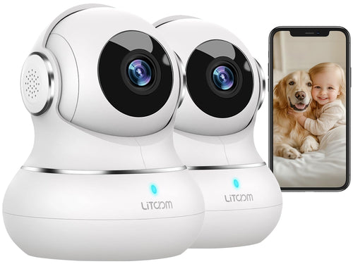 Überwachungskamera Innen 2K WLAN 2er-Set mit Nachtsicht und Personenerkennung