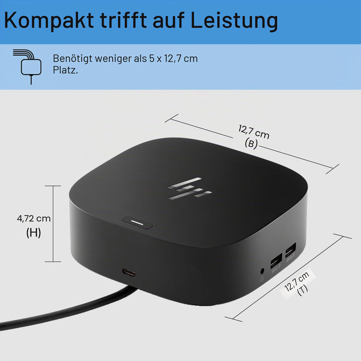 USB-C Dockingstation 8-in-1 für Laptop mit 3 Displays, 12,7x12,7cm - Bild 3