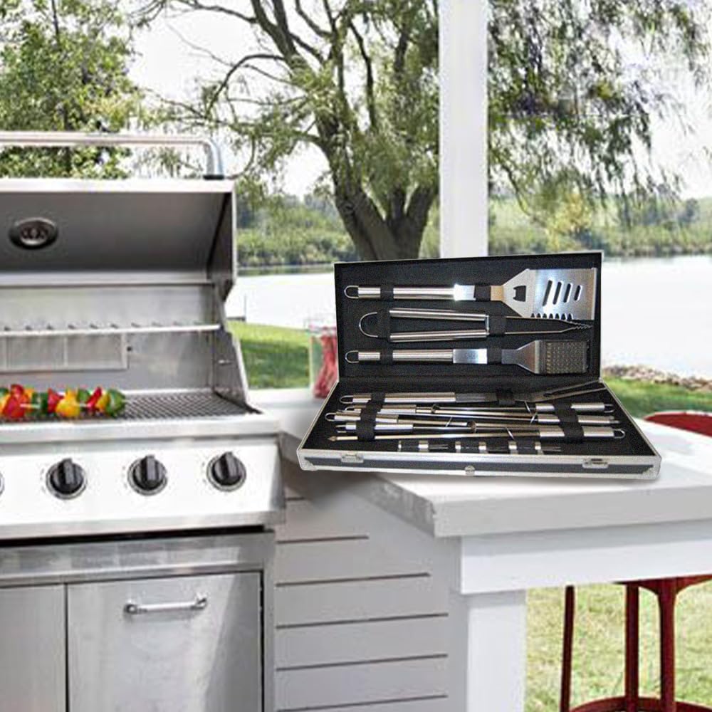 Grillbesteck-Set 16-teilig Edelstahl im Aluminiumkoffer - Bild 7