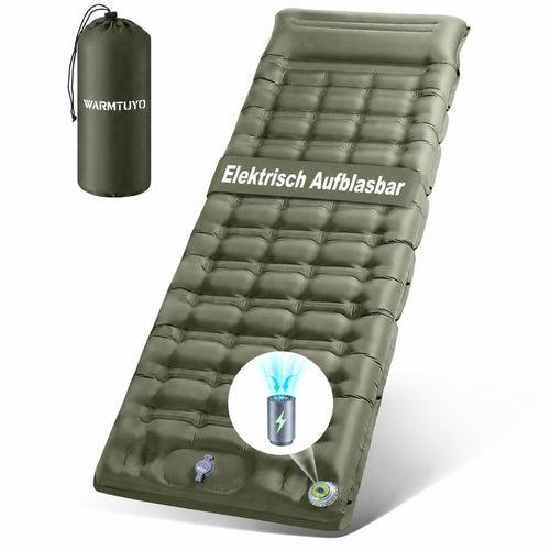 Isomatte Camping aufblasbar 12 cm mit USB-C Pumpe, 1 kg