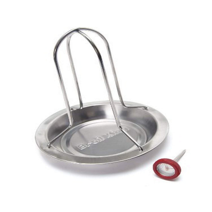 Hähnchen-Bratgestell Edelstahl Beer-Can-Chicken mit Mini-Thermometer