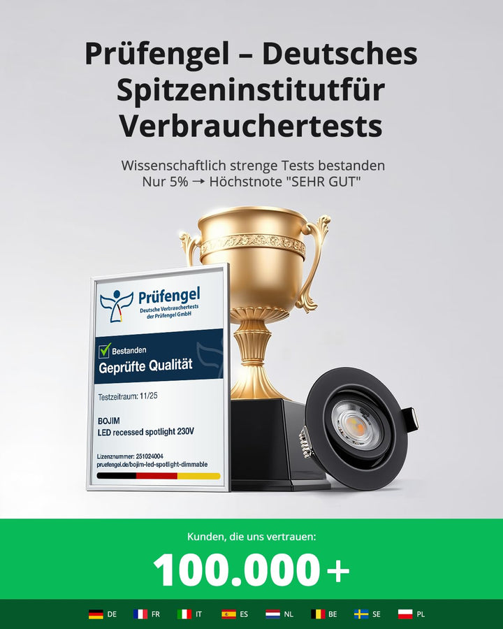 LED Einbaustrahler schwarz IP44 dimmbar 3 Farbtemperaturen 230V - Bild 2