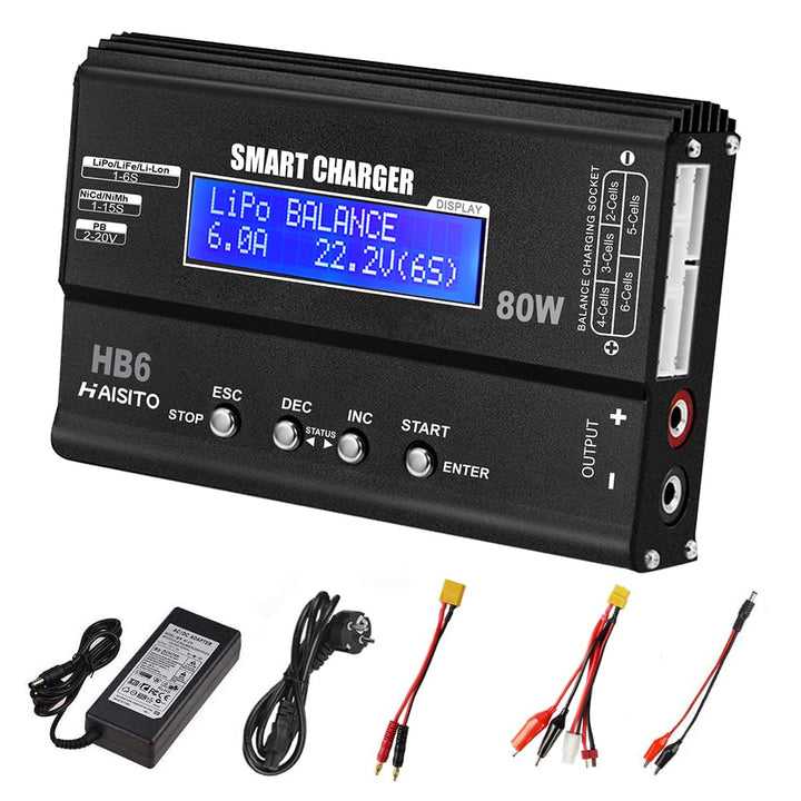 RC Akku Ladegerät 80W 6A LiPo/Li-Ion/LiFe/NiMH mit Balancer