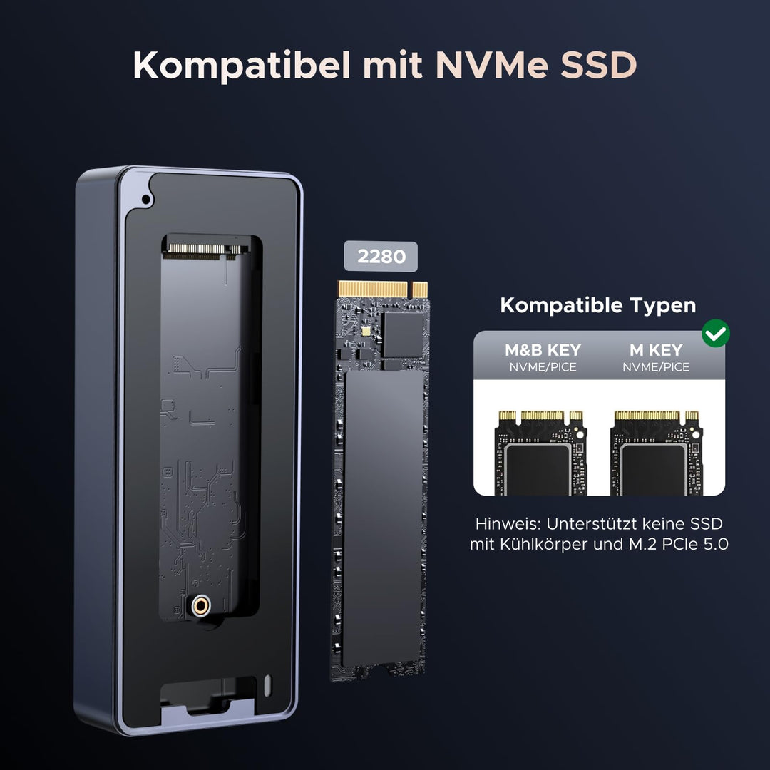 NVMe SSD Gehäuse 80 Gbps Thunderbolt 5/4 mit PWM-Lüfter - Bild 4