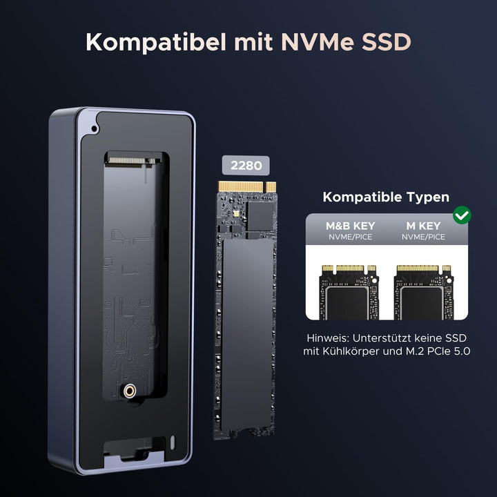 NVMe SSD Gehäuse 80 Gbps Thunderbolt 5/4 mit PWM-Lüfter - Bild 4
