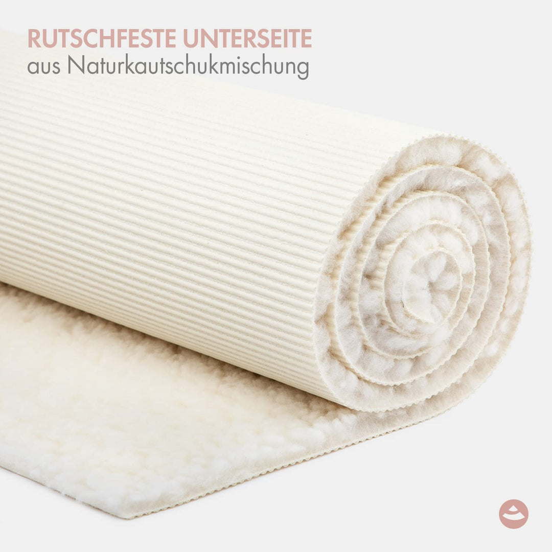 Yoga-Schurwollmatte 100% Schafwolle 200x90 cm rutschfest - Bild 5