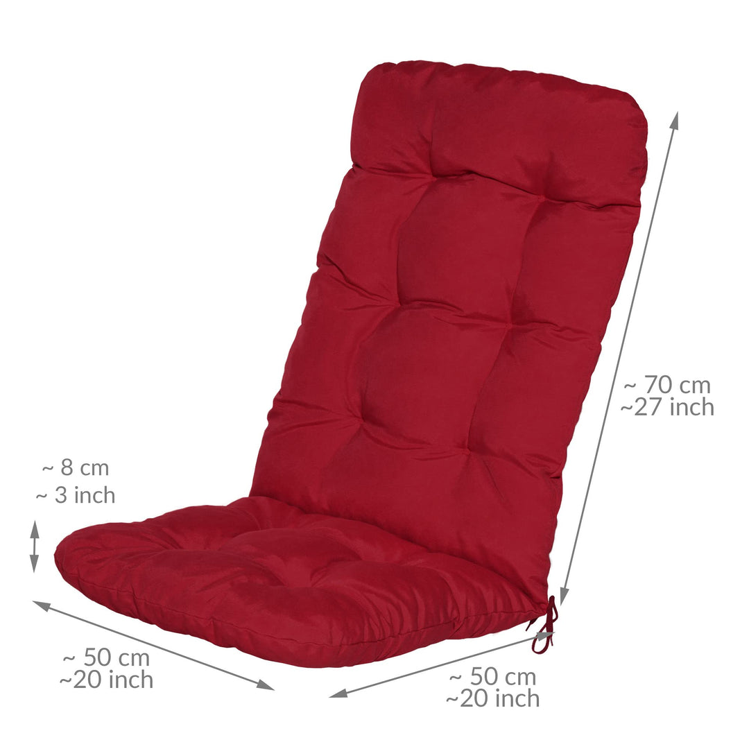 Hochlehner Auflage Gartenstuhl 100% Polyester UV5 rot 8cm - Bild 3